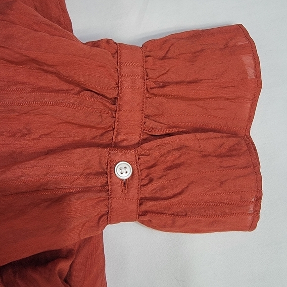 LOFT Outlet Women's size XL Long Sleeve Button Front Rayon Crinkle Fabric - Picture 10 of 10